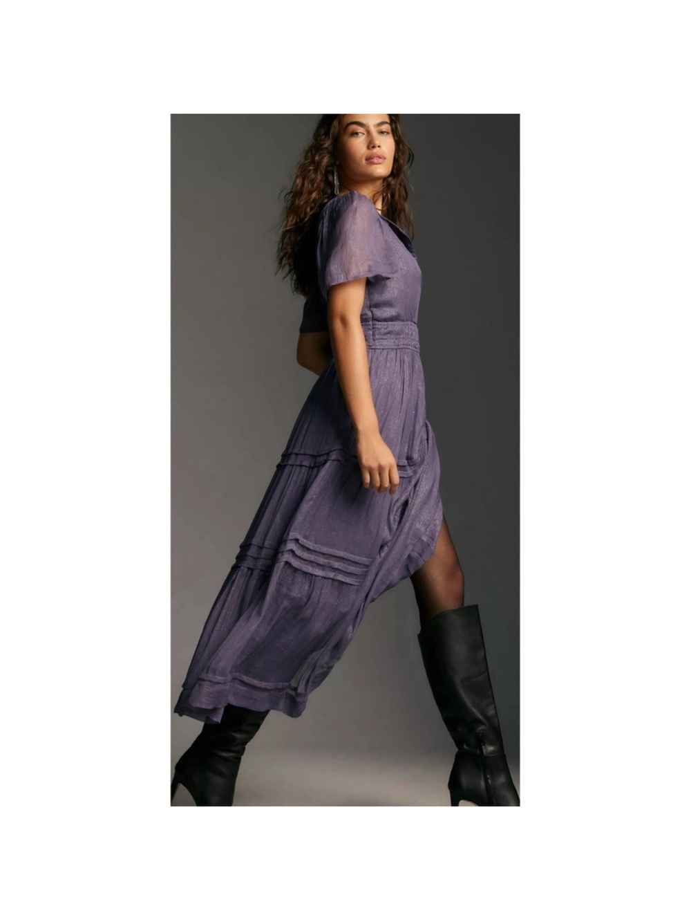 NEW WITH TAGS Anthropology Women's Twilight Purple Tiered Maxi Dress - Brand: - Picture 3 of 5